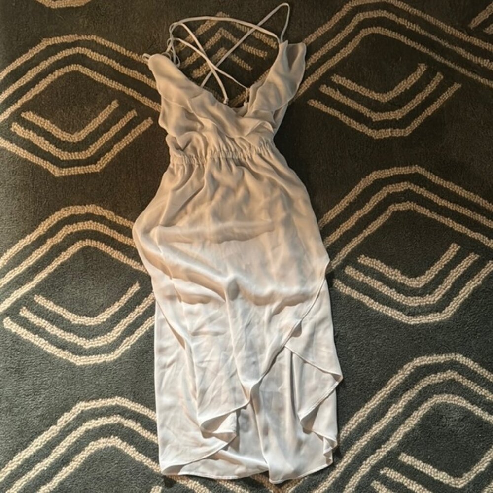 HYFVE White Spaghetti Strap Backless Sundress